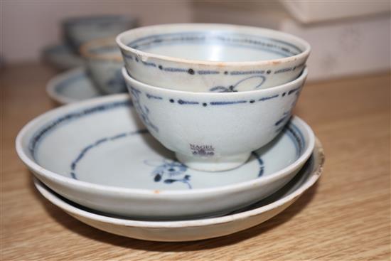 A collection of Tek Sing Cargo blue and white porcelain